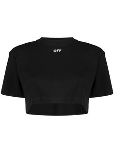 Off-White укороченная футболка с логотипом