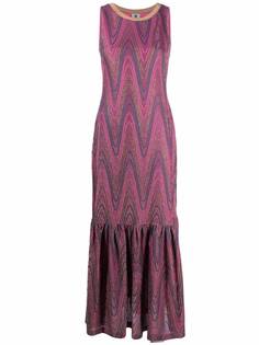 M Missoni платье макси с узором зигзаг