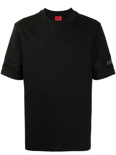 HUGO футболка с сетчатыми вставками и логотипом