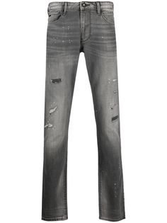 Emporio Armani прямые джинсы с эффектом потертости