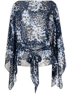 Roberto Cavalli топ с поясом и принтом Wild Indigo