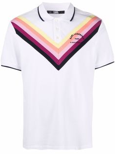 Karl Lagerfeld рубашка поло с полосками и логотипом