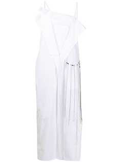 Yohji Yamamoto платье-рубашка асимметричного кроя с вышивкой