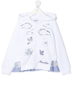 Monnalisa худи с графичным принтом и оборками