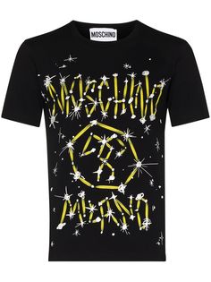 Moschino футболка с логотипом Galaxy и круглым вырезом