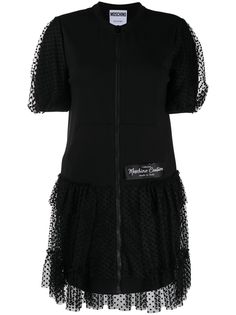 Moschino платье из джерси со вставкой из тюля
