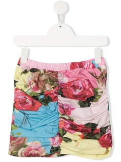 Miss Blumarine юбка мини с цветочным принтом и сборками