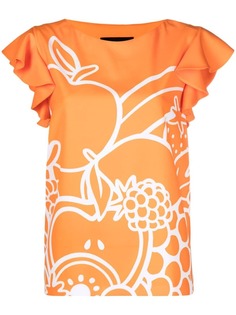 Boutique Moschino футболка с расклешенными рукавами и принтом
