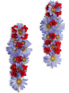 Dolce & Gabbana длинные серьги-клипсы с цветочным декором