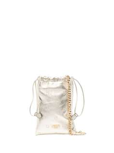 Moschino мини-сумка с эффектом металлик и кулиской