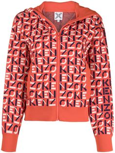 Kenzo худи на молнии с монограммой