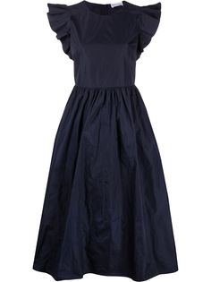 RED Valentino поплиновое платье с оборками