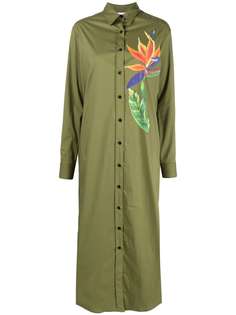 Stella Jean платье-рубашка длины макси с цветочным принтом