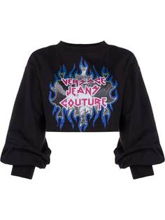 Versace Jeans Couture укороченная толстовка с графичным принтом