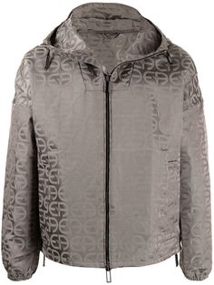 Emporio Armani куртка с капюшоном и монограммой