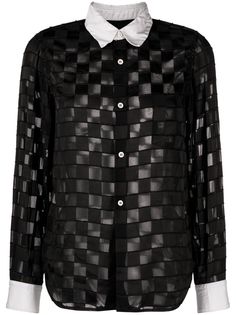 Comme Des Garçons полупрозрачная рубашка в клетку