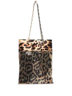Paco Rabanne декорированная сумка-тоут с леопардовым принтом