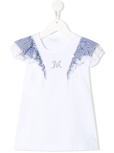 Monnalisa топ с оборками и вставками в полоску