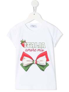 Monnalisa футболка с принтом Italia