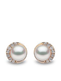 Yoko London серьги Trend из желтого золота с жемчугом и бриллиантами
