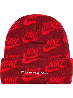 Supreme шапка бини с логотипом из коллаборации с Nike