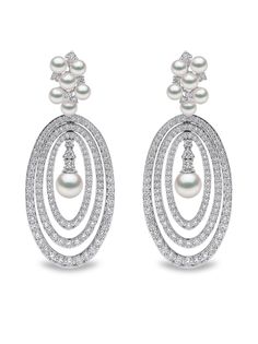 Yoko London серьги Raindrop из белого золота с жемчугом и бриллиантами