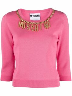 Moschino джемпер с подвеской-логотипом