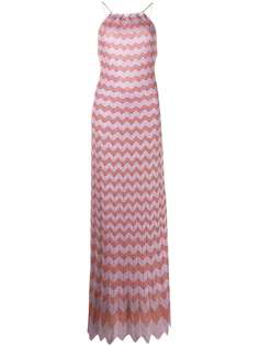 M Missoni платье с узором зигзаг и вырезом халтер