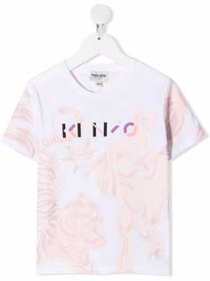 Kenzo Kids футболка с логотипом и цветочным принтом