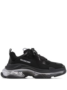 Balenciaga кроссовки Triple S с эффектом металлик