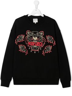 Kenzo Kids толстовка с длинными рукавами и вышитым логотипом