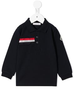 Moncler Enfant рубашка поло с контрастными полосками