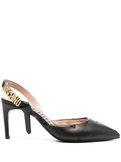 Moschino туфли с ремешком на пятке с логотипом