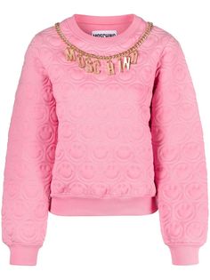 Moschino стеганый джемпер с логотипом
