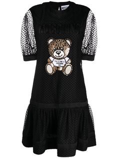 Moschino платье с декором Teddy Bear