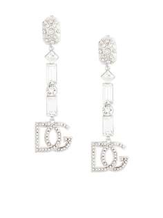 Dolce & Gabbana серьги с кристаллами и логотипом