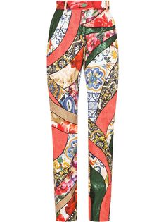 Dolce & Gabbana брюки с принтом Majolica