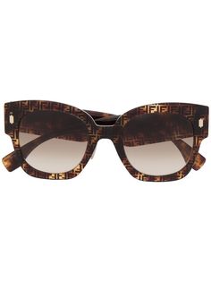 Fendi Eyewear солнцезащитные очки в оправе кошачий глаз с монограммой