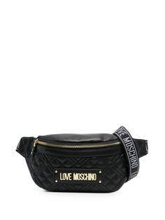 Love Moschino стеганая поясная сумка с логотипом