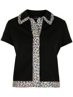 Emporio Armani жакет с твидовыми вставками