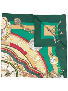 Hermès платок La Ronde Des Heures 1990-х годов