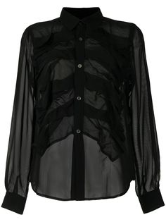 Comme Des Garçons Comme Des Garçons прозрачная рубашка с оборками
