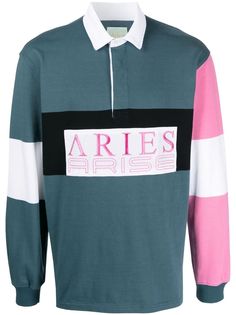 Aries рубашка-регби в стиле колор-блок с вышитым логотипом