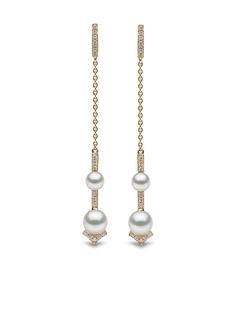 Yoko London серьги Trend из желтого золота с жемчугом и бриллиантами