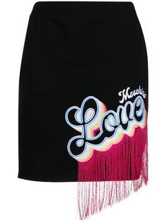 Love Moschino юбка с бахромой и логотипом