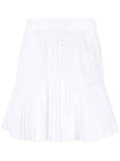 Alberta Ferretti юбка с английской вышивкой и плиссировкой