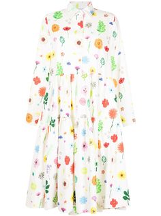 Mira Mikati расклешенное платье-рубашка с цветочным принтом
