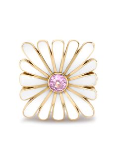 Pragnell кольцо Wildflower Daisy из розового золота с сапфиром
