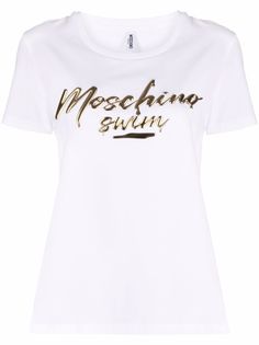 Moschino топ Swim с логотипом