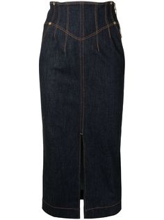 Versace Jeans Couture джинсовая юбка с завышенной талией